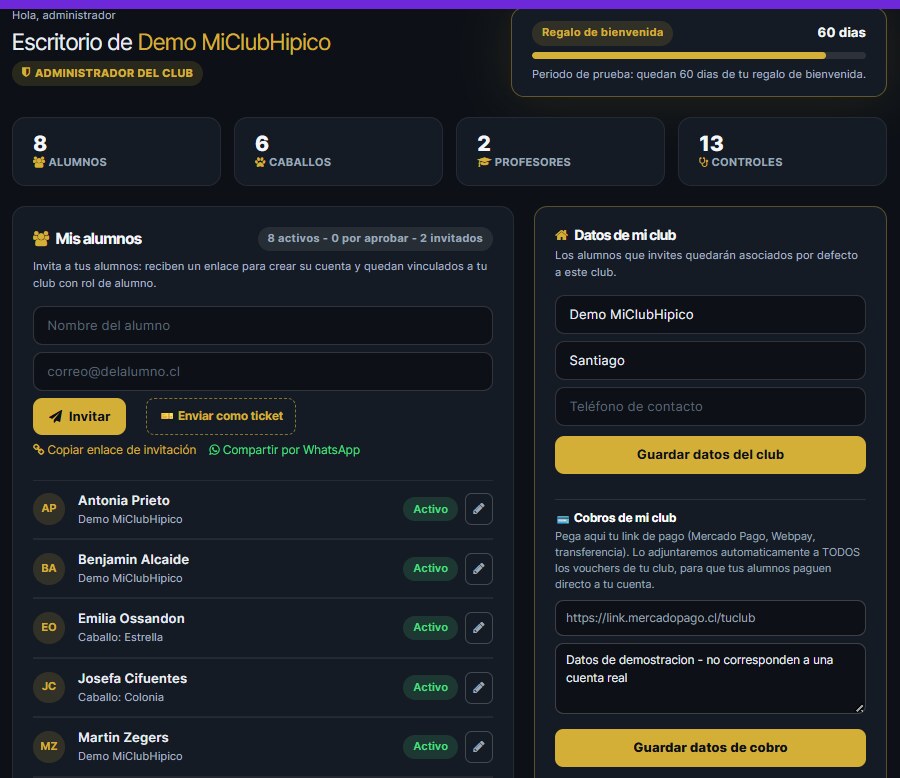 Escritorio del club